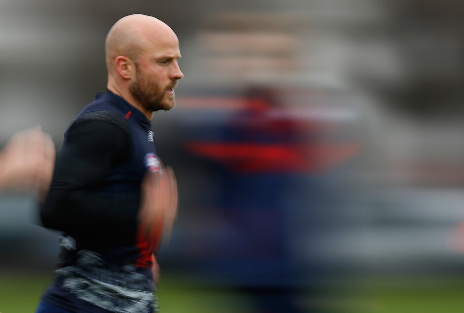 AFL 2016 Training - Melbourne 190816 MELBOURNE, AUSTRALIA - AUGUST 19: Nathan Jones of the Demons in action during the Melbourne Demons training session at Gosch's Paddock in Melbourne, Australia on August 19, 2016. (Photo by Michael Willson/AFL Media)